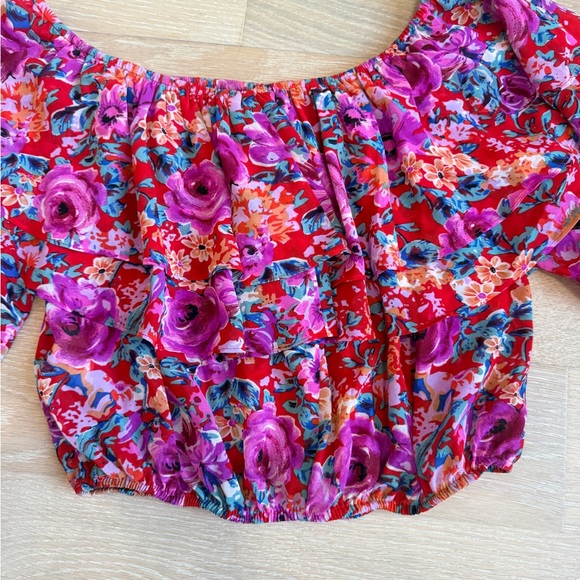 Forever 21 Vibrant Floral Off-Shoulder Blouse - Picture 5 of 8